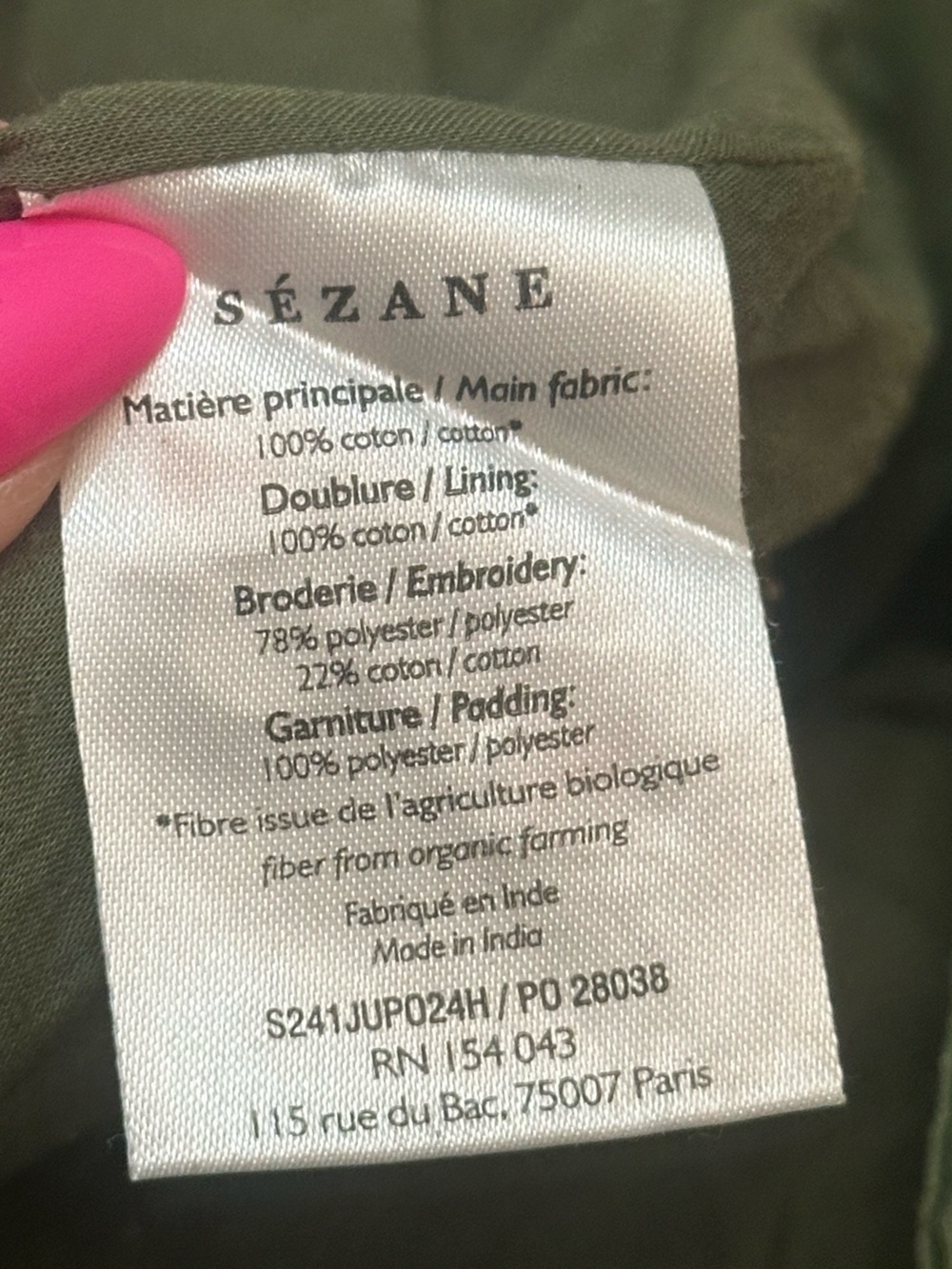 Sézane Leandra Embroidered Wrap Mini Skirt Green Cream Parisian 38921 - Picture 14 of 15